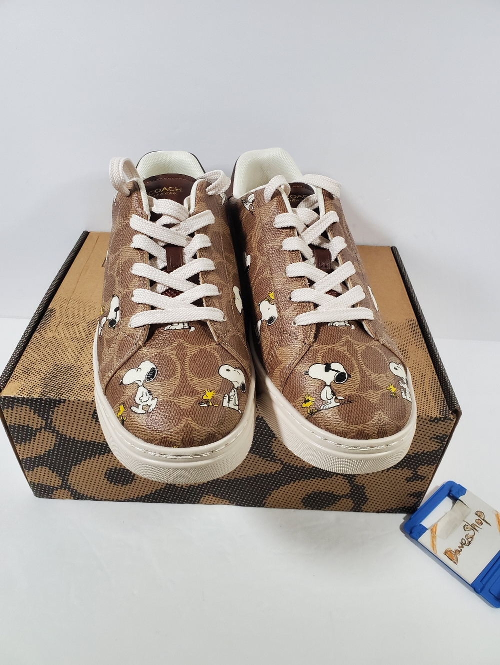 NEW Limited Coach X Peanuts men's Sneaker Signature Canvas size 10D - Picture 2 of 7